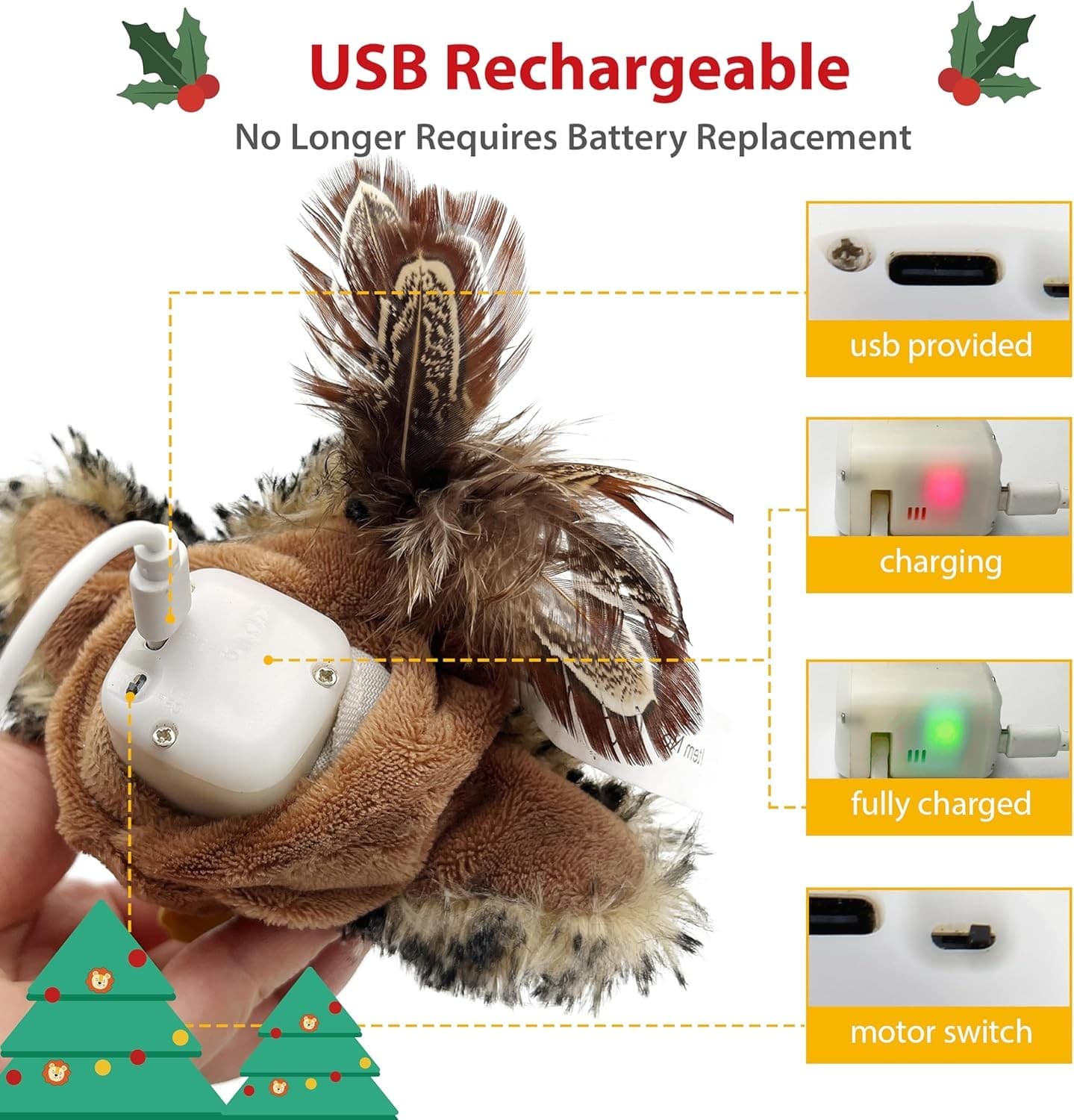 Gigwi Interactive Cat Toys for Indoor Cats, Flapping, Flapping bird  5