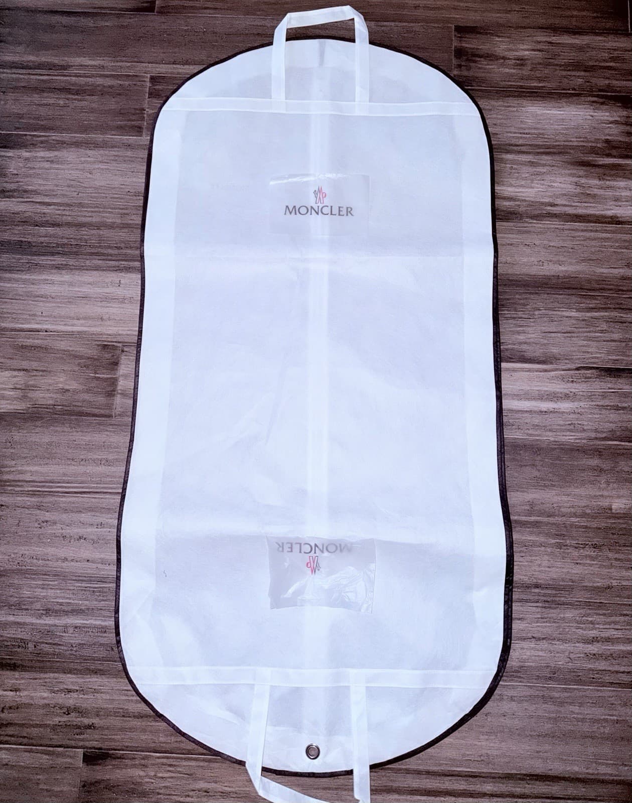 Moncler Zipper Garment Bag for Suit, Dress, Jacket, & Coat (White, Brand New) 2