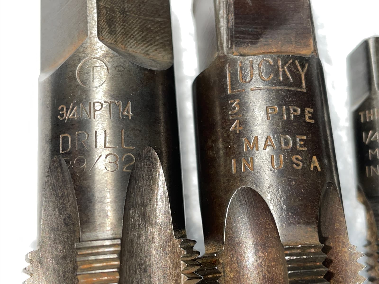 LOT OF 5 PIPE TAPS Lucky, T, Threadit, Morse USA 2