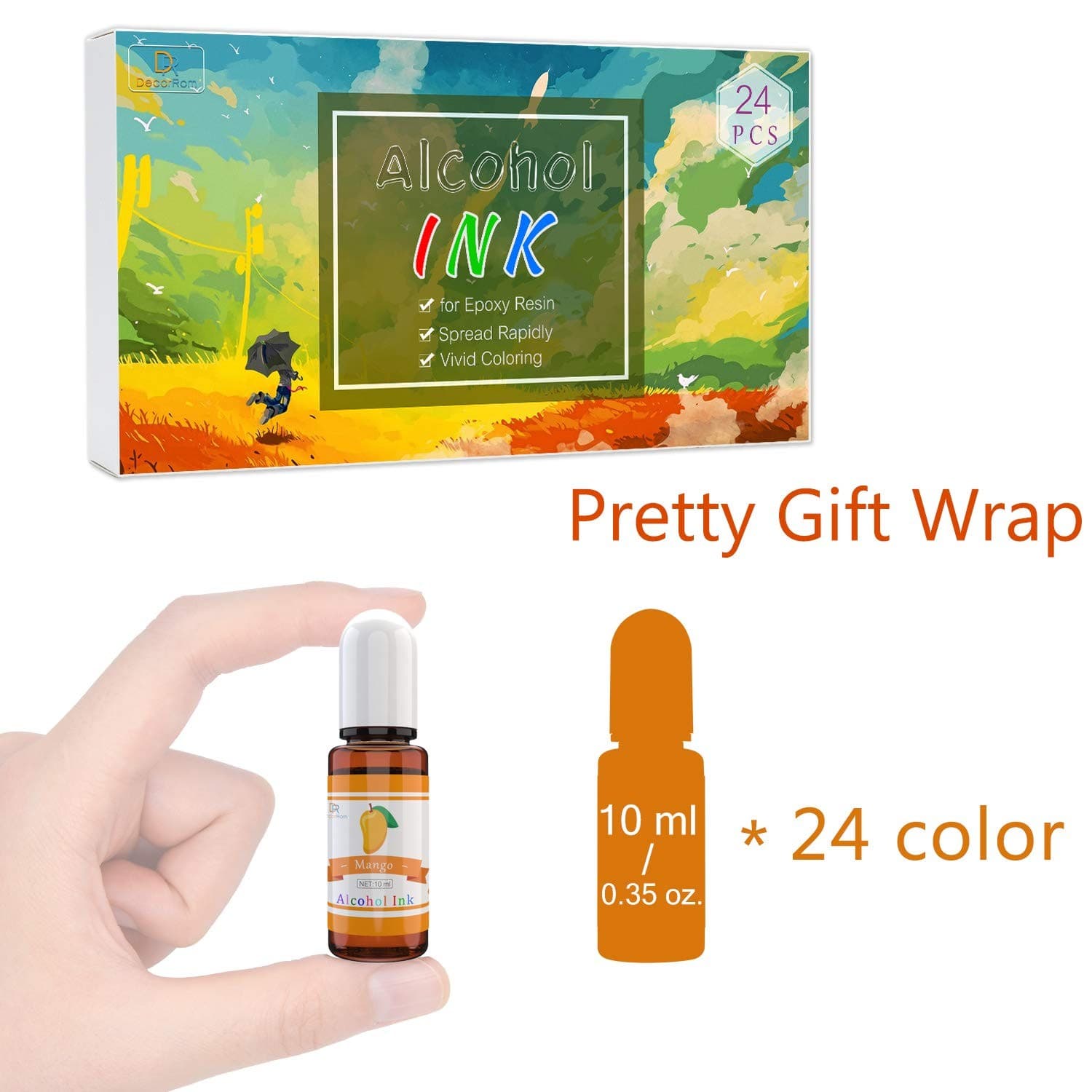 Alcohol Ink Set - 24 Vibrant Colors for Resin Art, Petri Dish Making, Epoxy P... 6