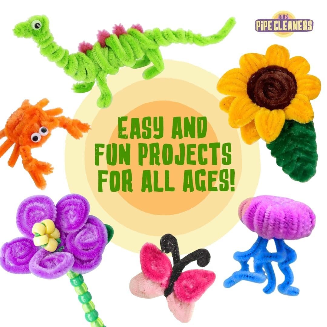 (200) Pipe Cleaners Craft (20 Colors, 10 Each) Craft Pipe Cleaners Bulk, Chenill 2