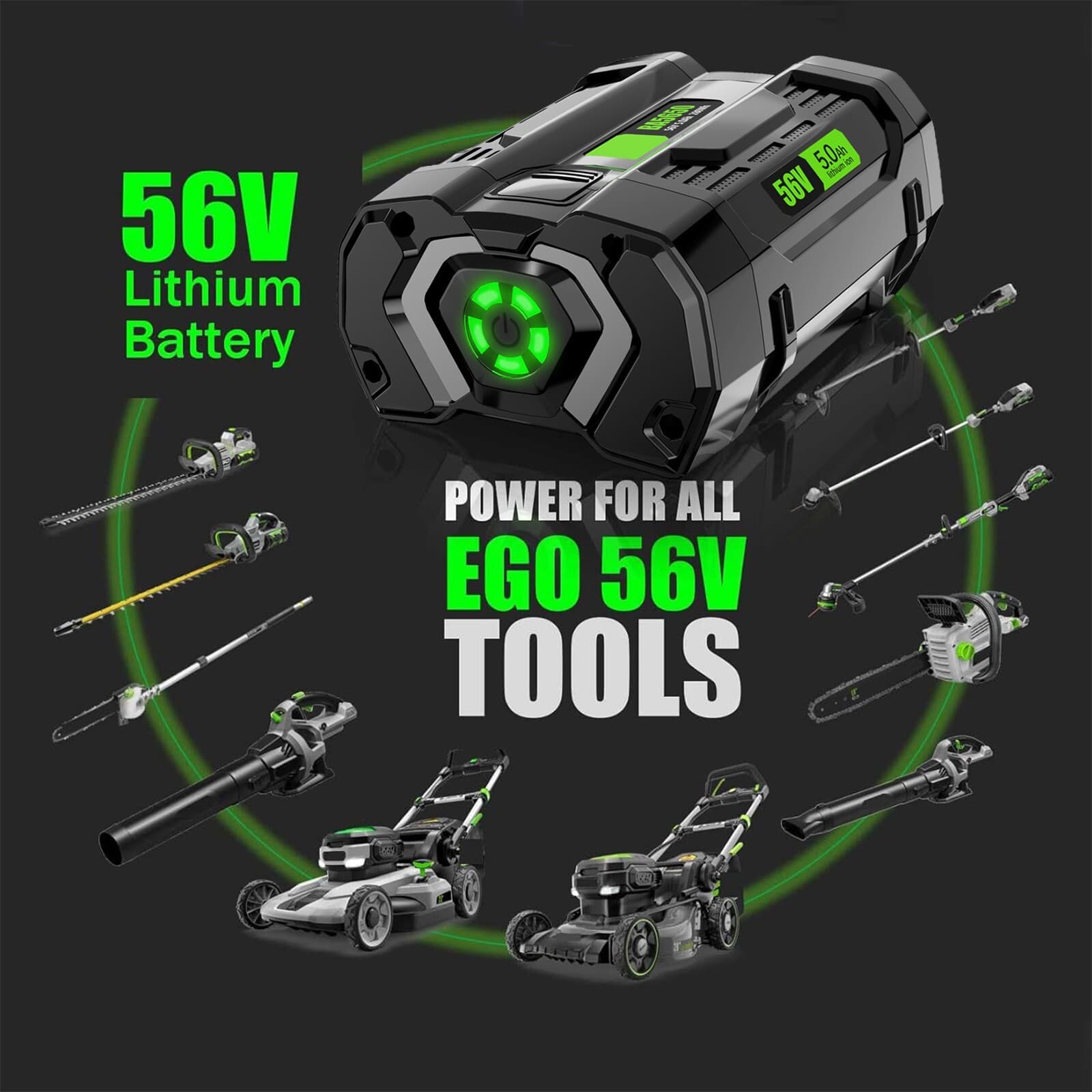 2PACK For EGO 56V 56Volt BA2800T POWER+ 5.0AH Battery Lithium Ion BA2240 BA1400T 6