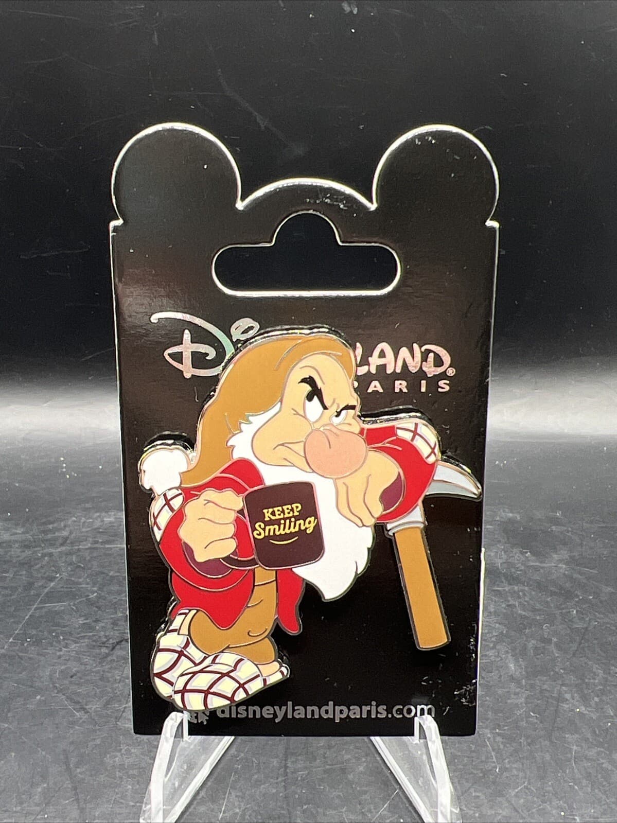 Disney Pin Grumpy Morning Keep Smiling Snow White Disneyland Paris DLP