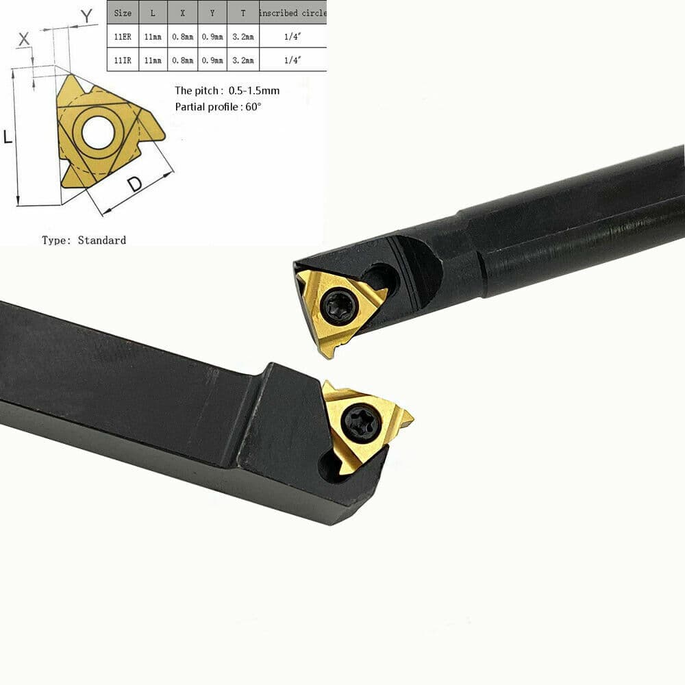 3/8 Threading Tool Holder 1 Set 11ER AG60 Alloy Steel External Internal Lathe 3