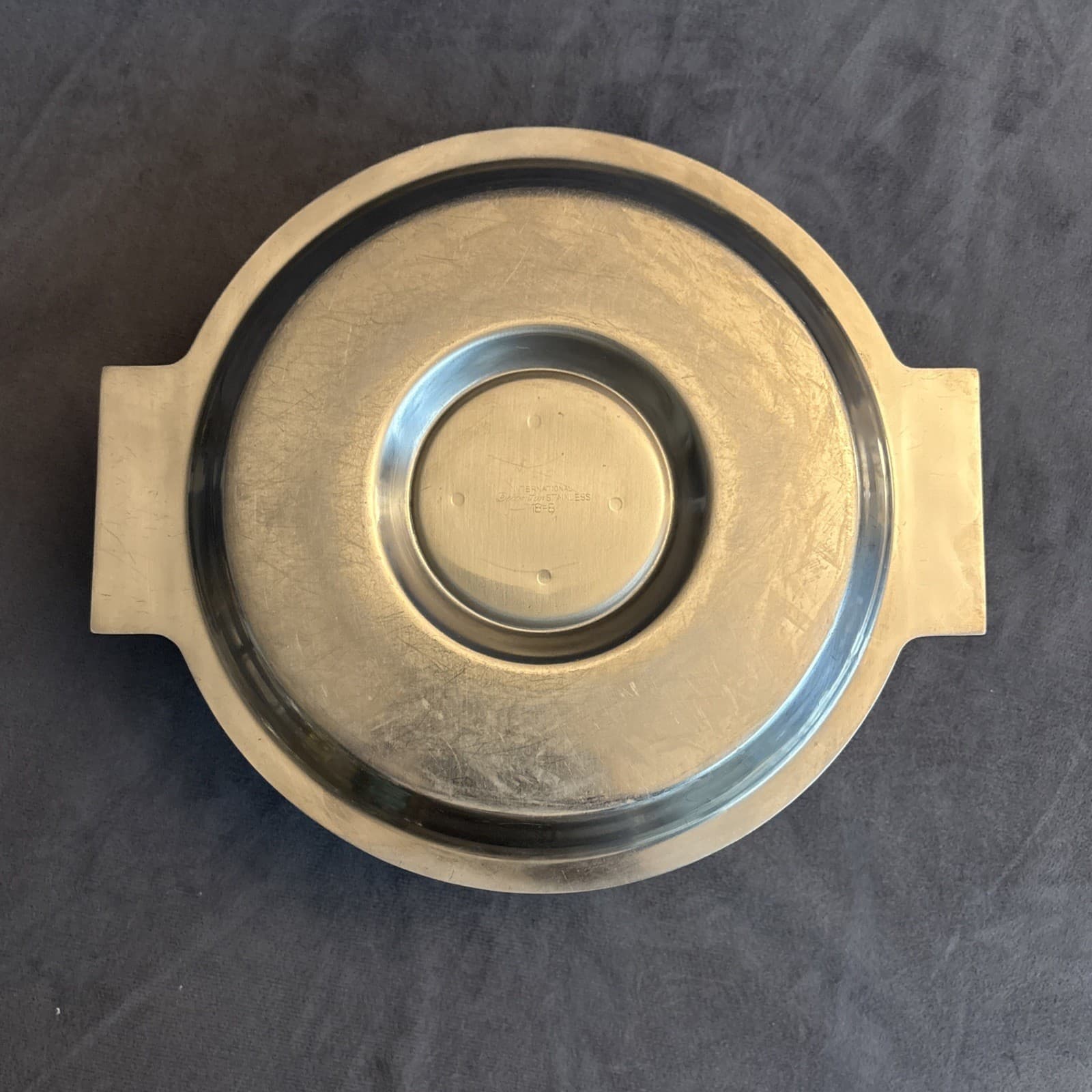 Vintage Mid Century Barware International Stainless Covered Bowl & Tray W Tools 4