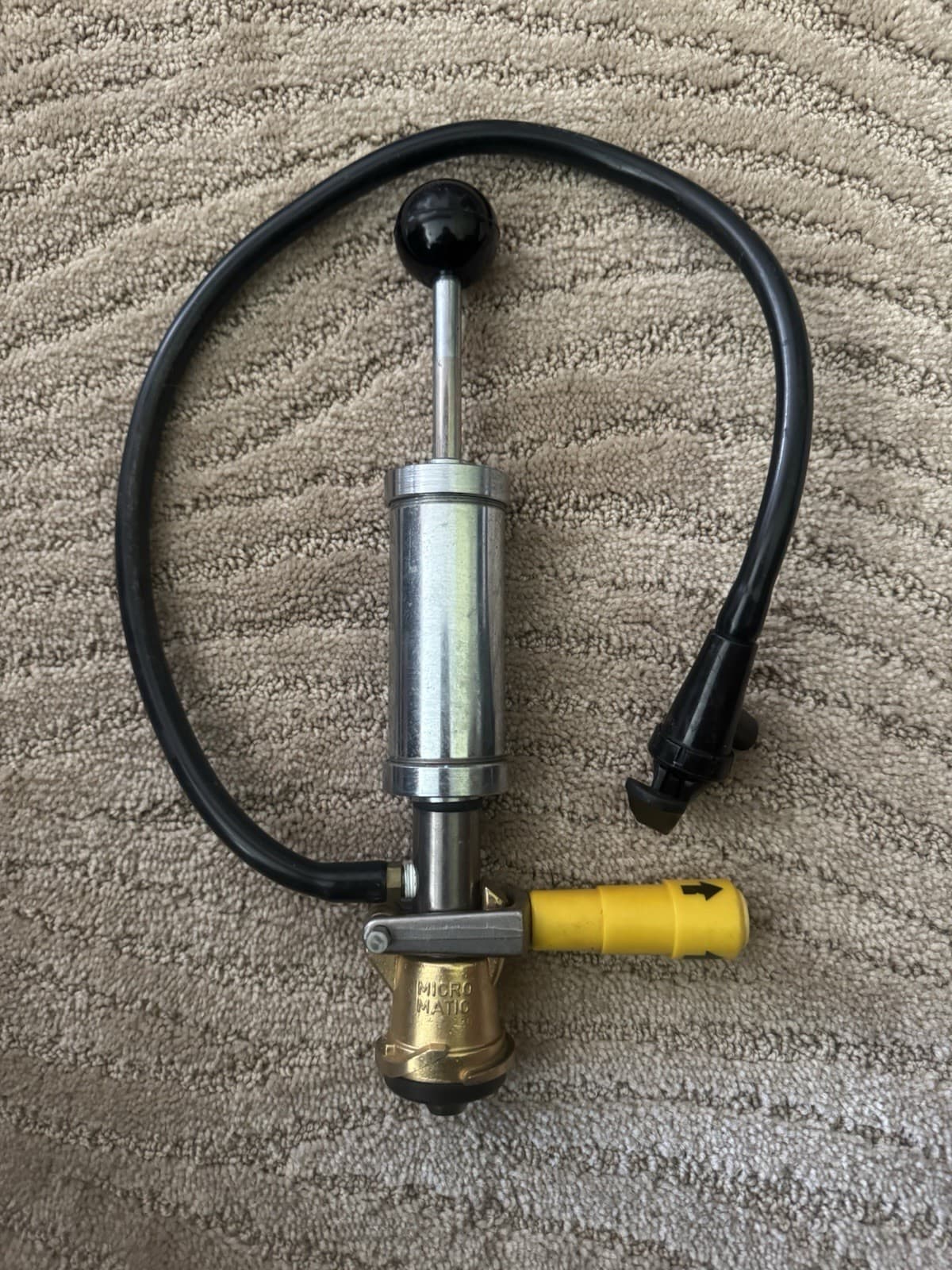 Micro Matic Beer Keg Tap Hand Pump Stainless Steel/Brass  3/16” ID 7/16” OD Hose 2
