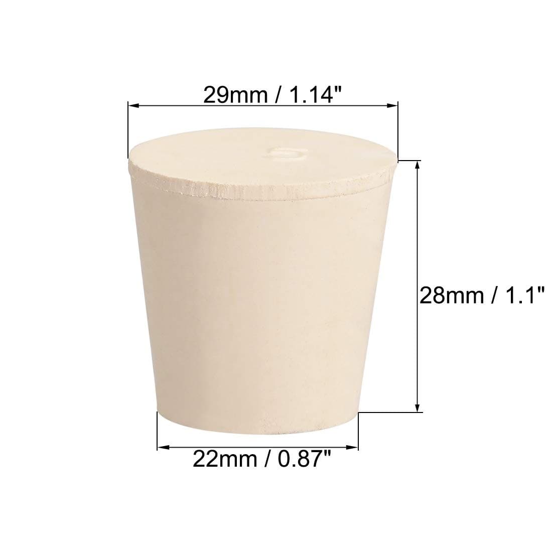 uxcell White Tapered Shaped Solid Rubber Stopper for Lab Tube 22x29x28mm  2