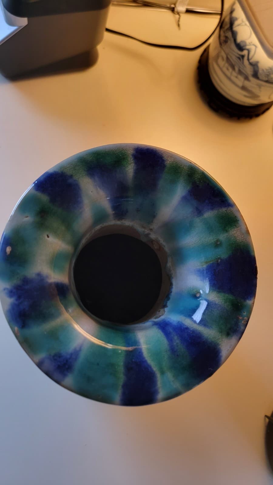 Large Chinese Shiwan Flambe Pottery Vase 5