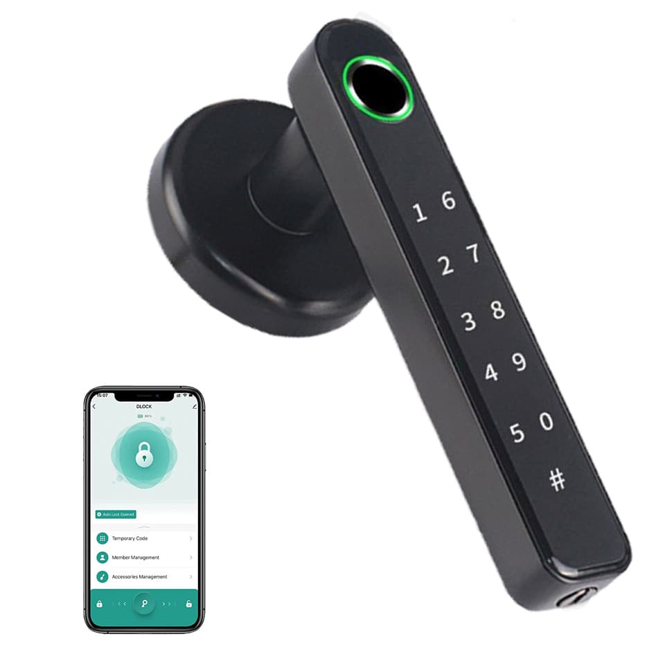 Smart Biometric Door Lock Bluetooth APP Control Fingerprint Door Lock Handle 3