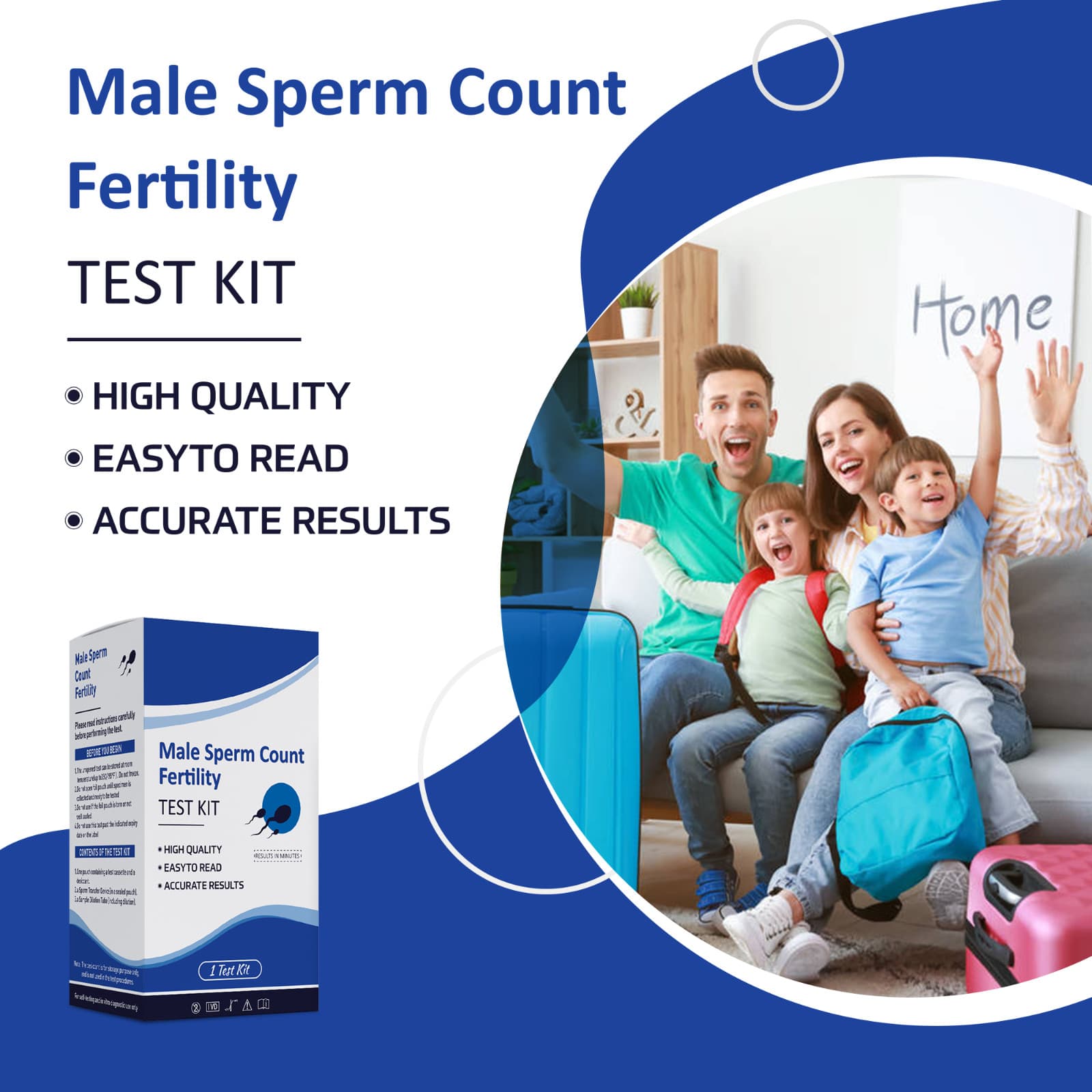 MERYDI-NEW Sperm Test Kit For Male Fertility Test Sperm Count Level Test 99% 3