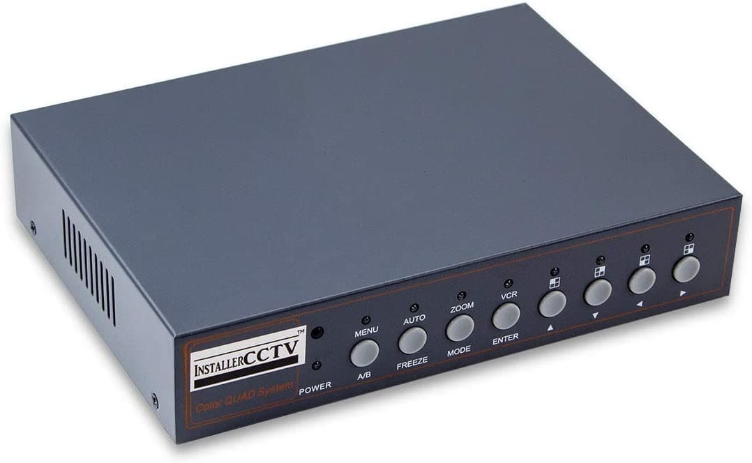 InstallerCCTV Video Quad Color 4CH Multiplexer 2 BNC Output w/ Remote Control