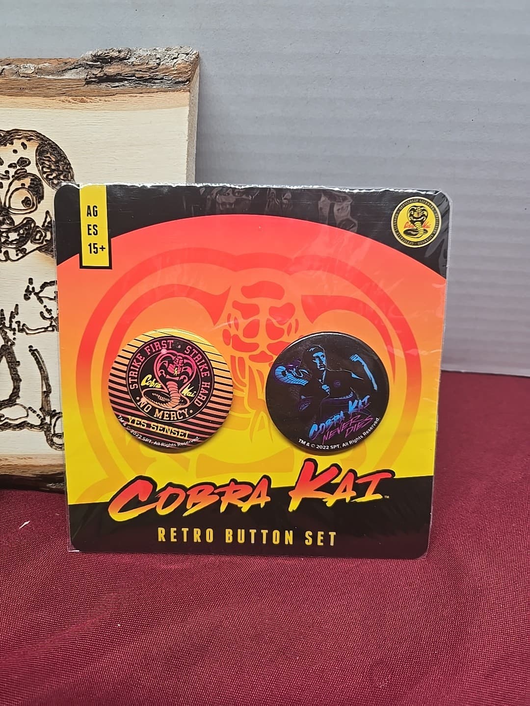 Cobra Kai Lootcrate Merch Bottle Coozy & Set Of 2 Pins 2022 4