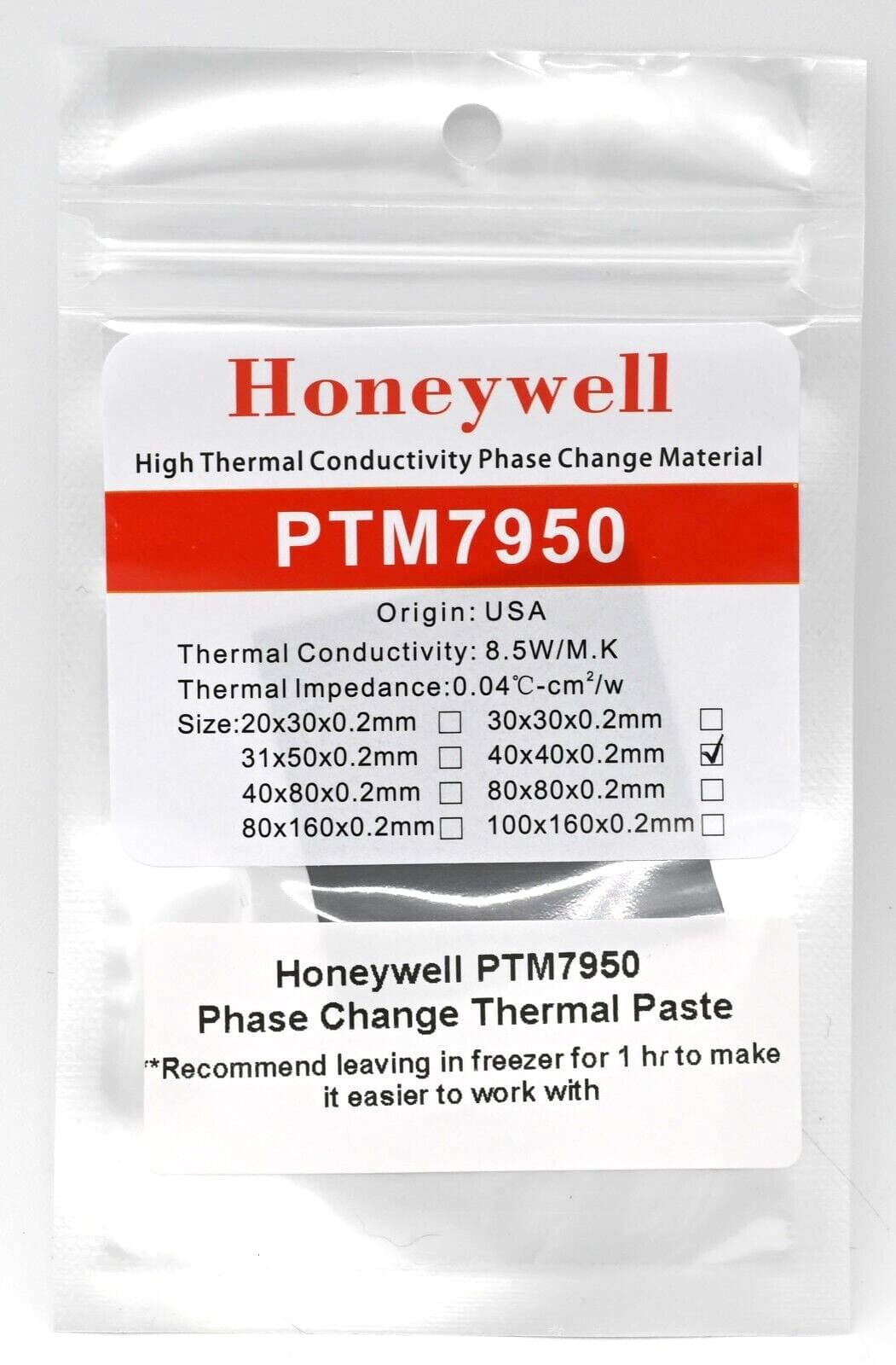 Honeywell PTM7950 40x40mm Phase Change Thermal Paste Laptop CPU Graphics