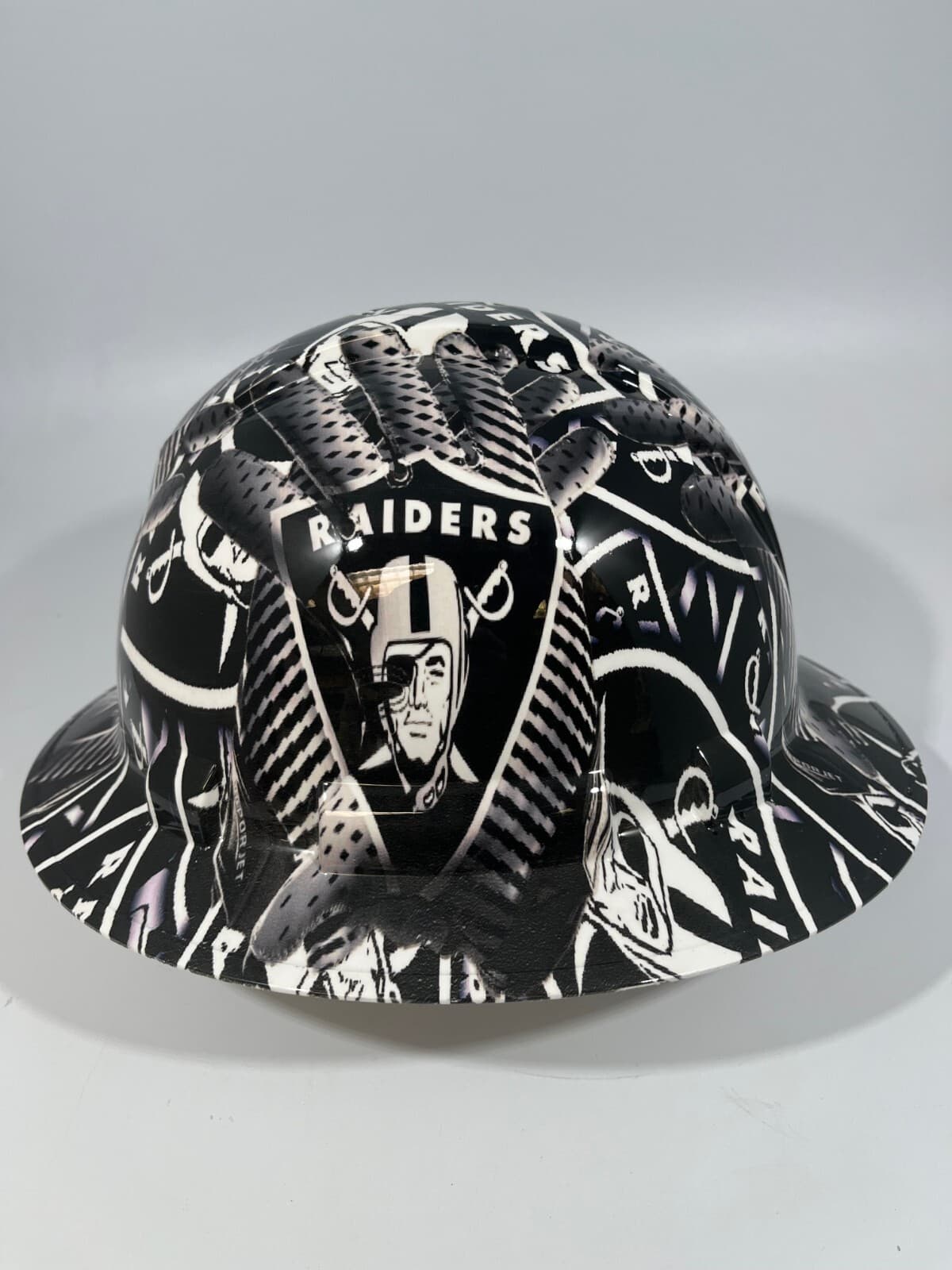 New Full Brim Hard Hat Custom Hydro Dipped LAS VEGAS RAIDERS 2