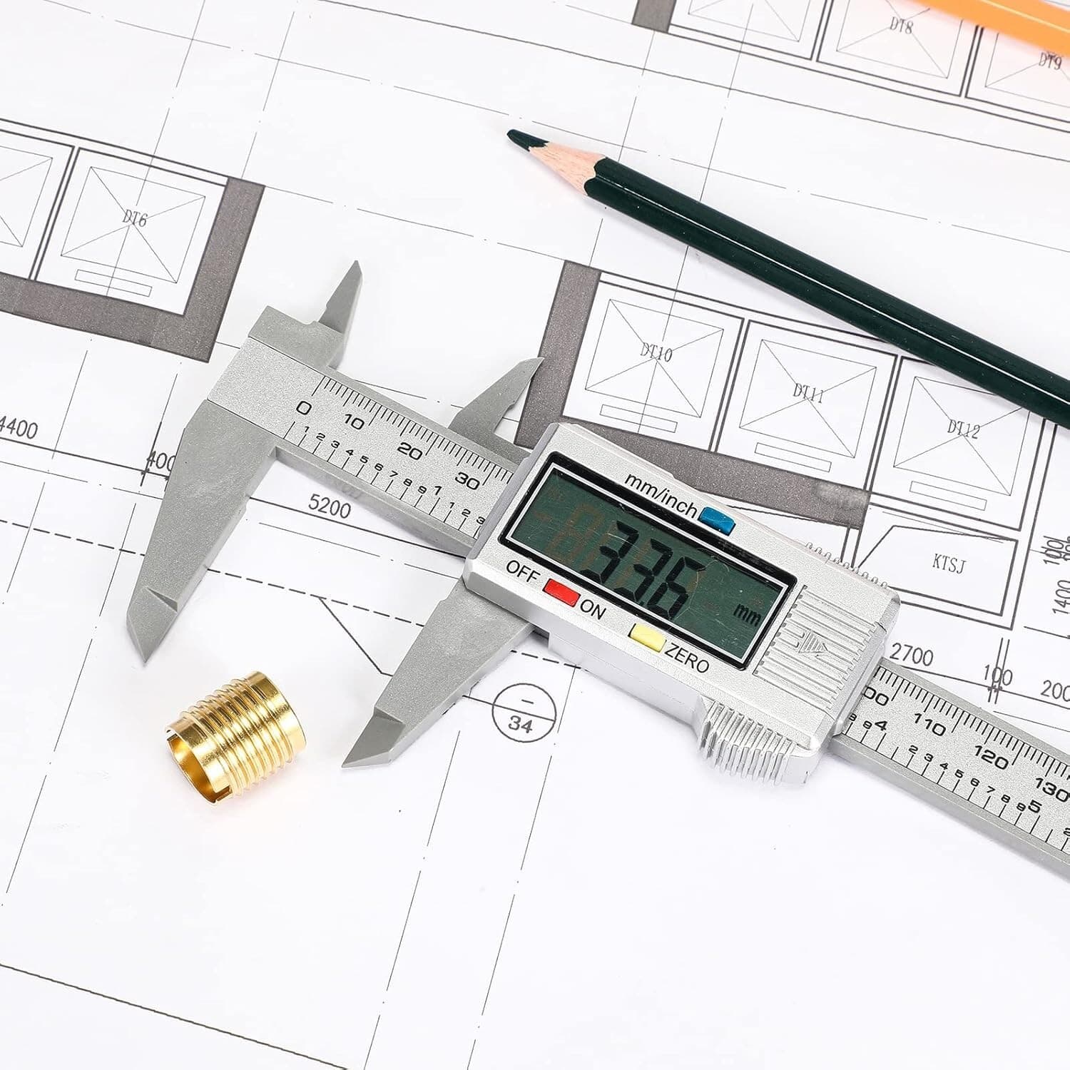 Calibre Digital Acero Inoxidable Calibrador Pie de Rey Con Pantalla LCD, 0-6" 3