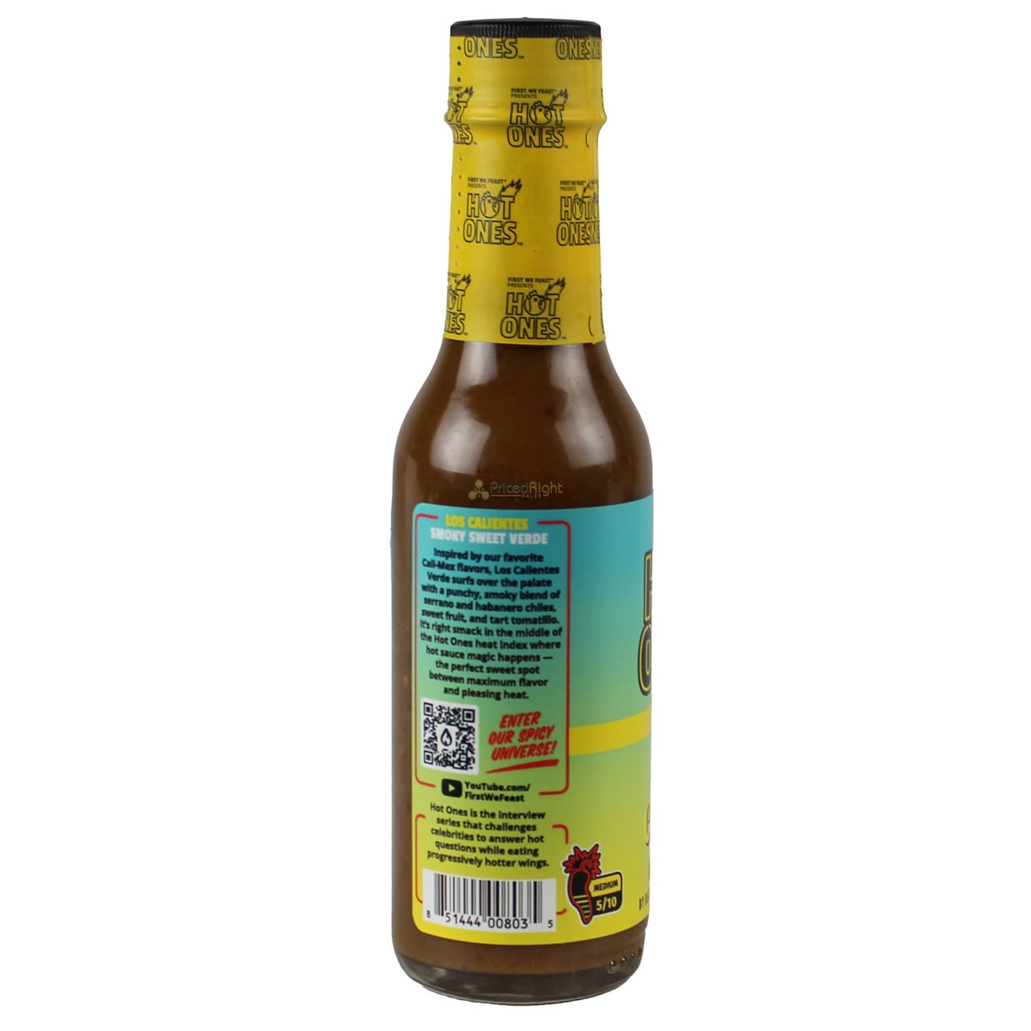 Los Calientes Verde Hot Ones Hot Sauce 5 Oz 5/10 Heat Level 3