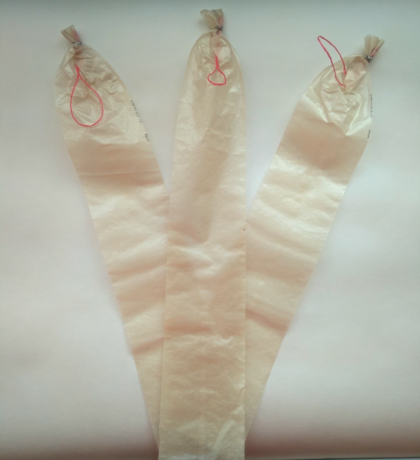 25 cnt Sausage Casing 2.2 x 20 Inch for Summer Sausage, Clear, Clipped with Loop 2