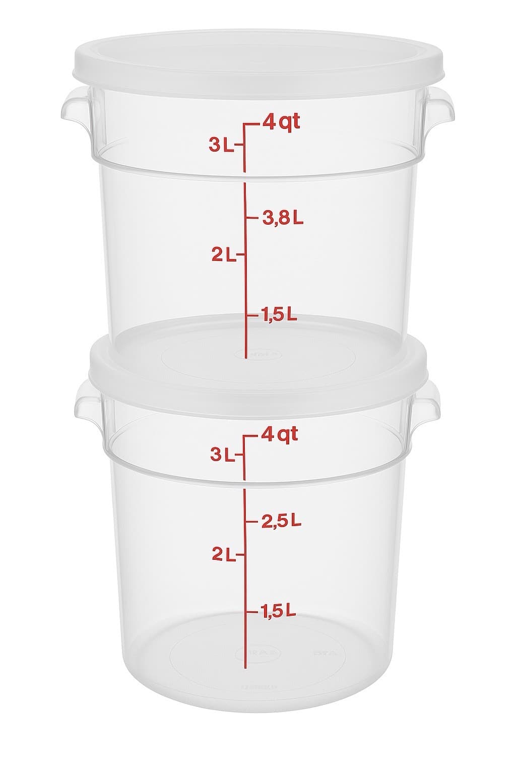 Cambro 4 Qt Round Food Storage Containers w/ Lids 3-Pack BPA-Free 2