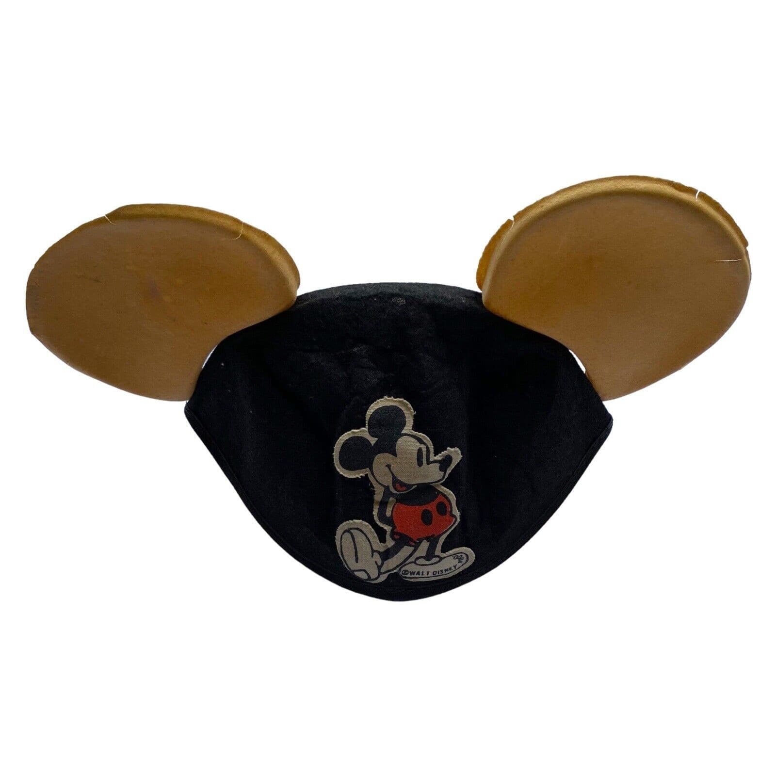 WALT DISNEY Vintage Mickey Mouse Ears Hat - B&W Cap w/ Patch 3