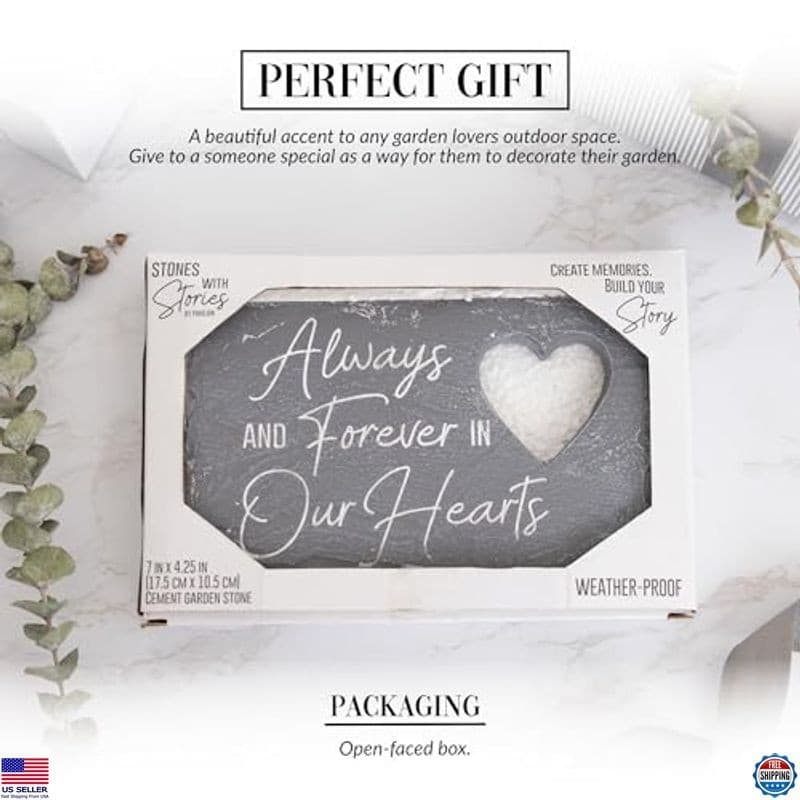 Forever In Our Hearts 7” Weatherproof Garden Stepping Stone Memorial Plaque 3