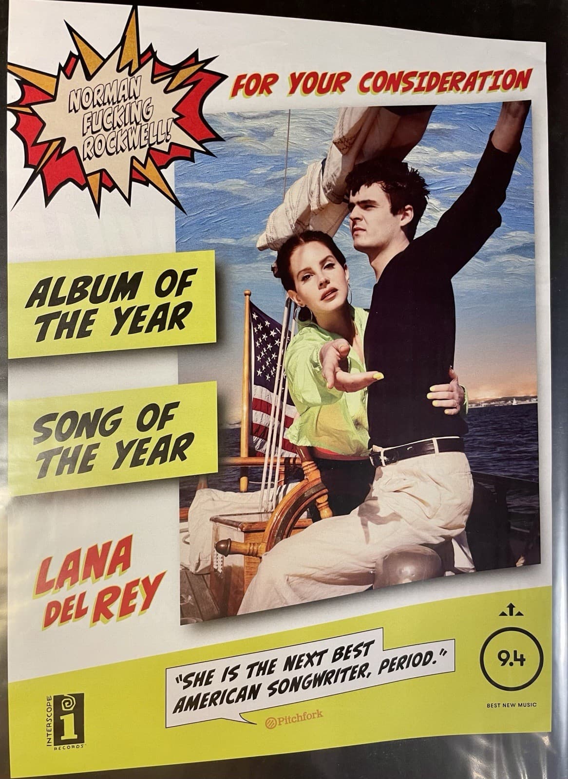 Lana Del Rey Norman Rockwell 2019 For Your Consideration Advert 10 x 13 Rare New 4