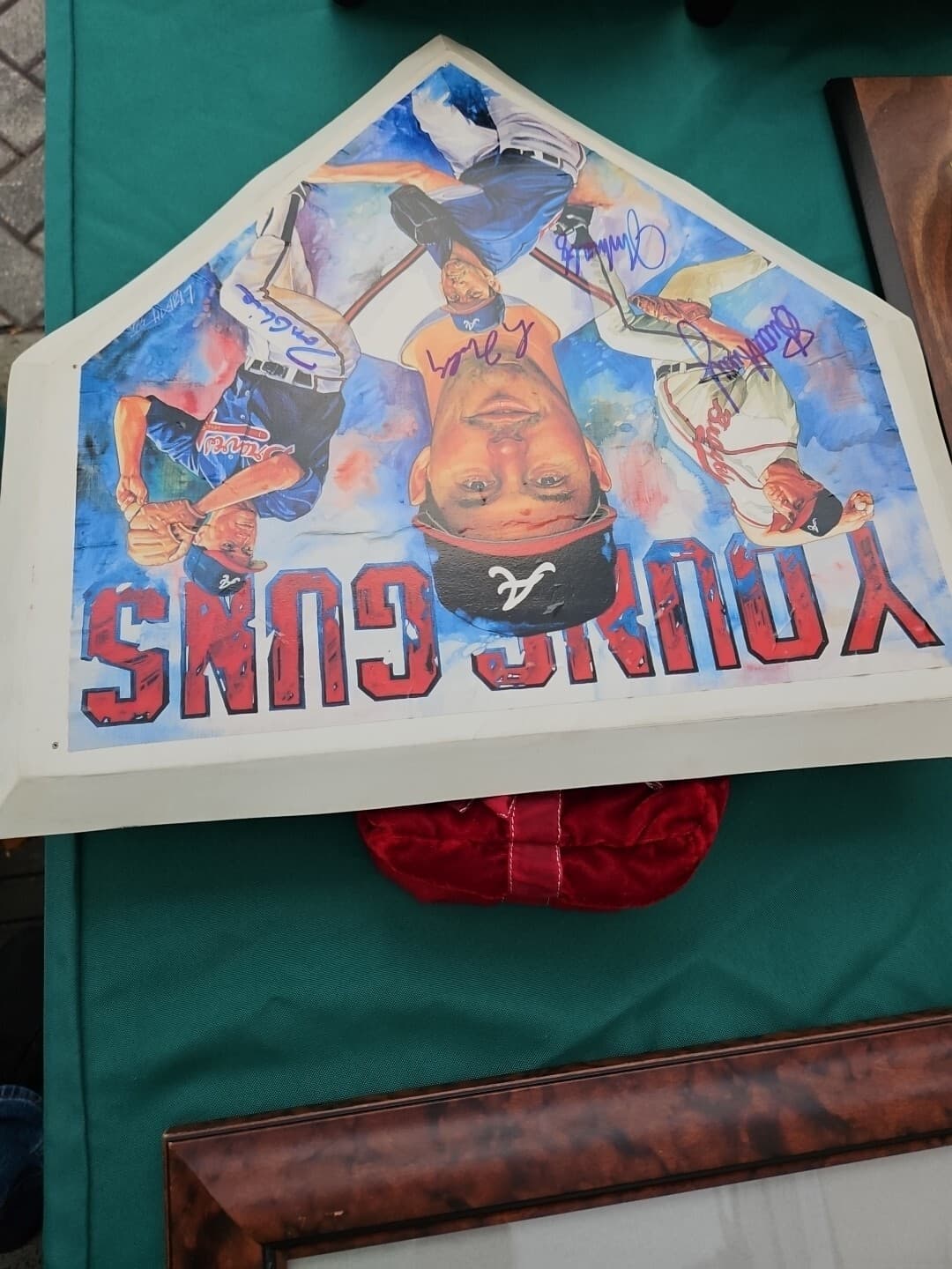 Atlanta Braves '96 Young Guns SIGNED H.P. Litho HOF MADDUX GLAVINE SMOLTZ Avery  4