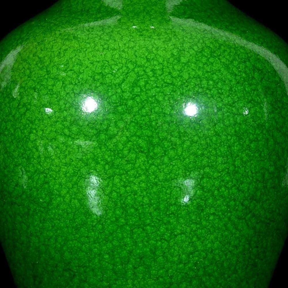 39CM Yongzheng Signed Old Chinese Peacock Green Vase U1322 4