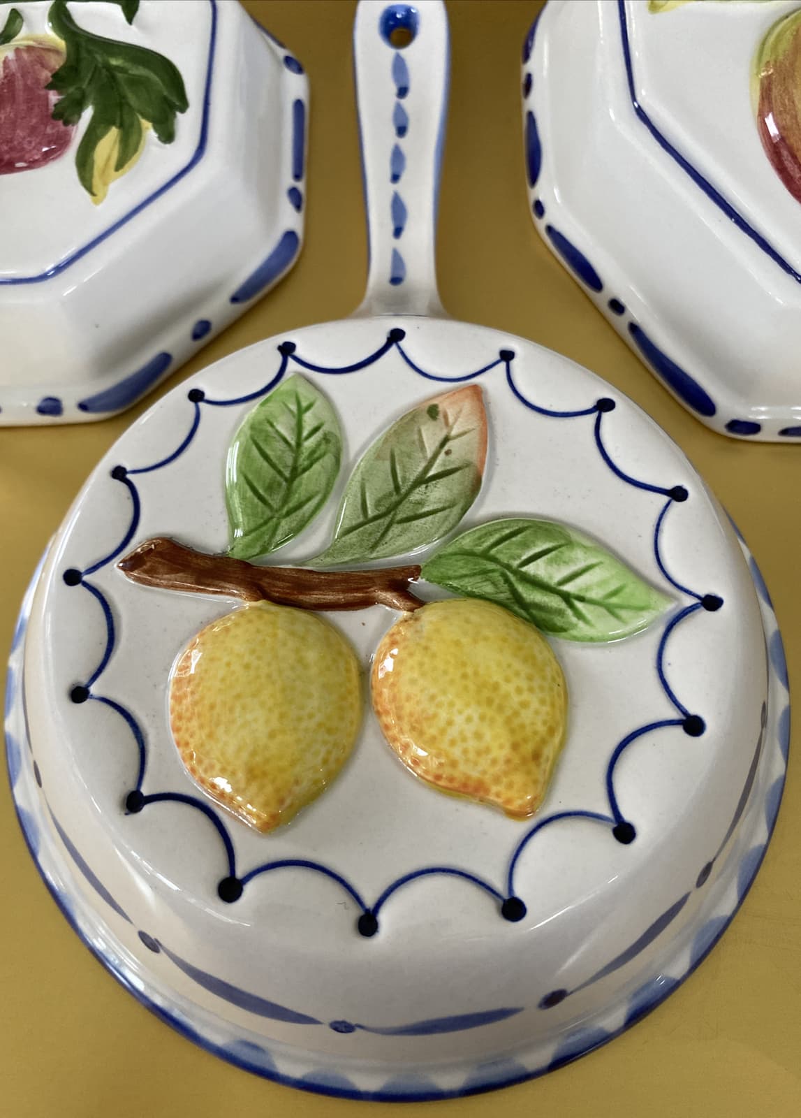 Vintage  ceramic fruit molds set of 3.       2 Were Made in Italy 2