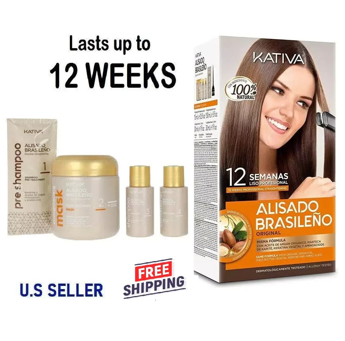 12 WEEKS  Kativa Brazilian Straightening Alisado  Brasileño  Kit,  US SELLER 4