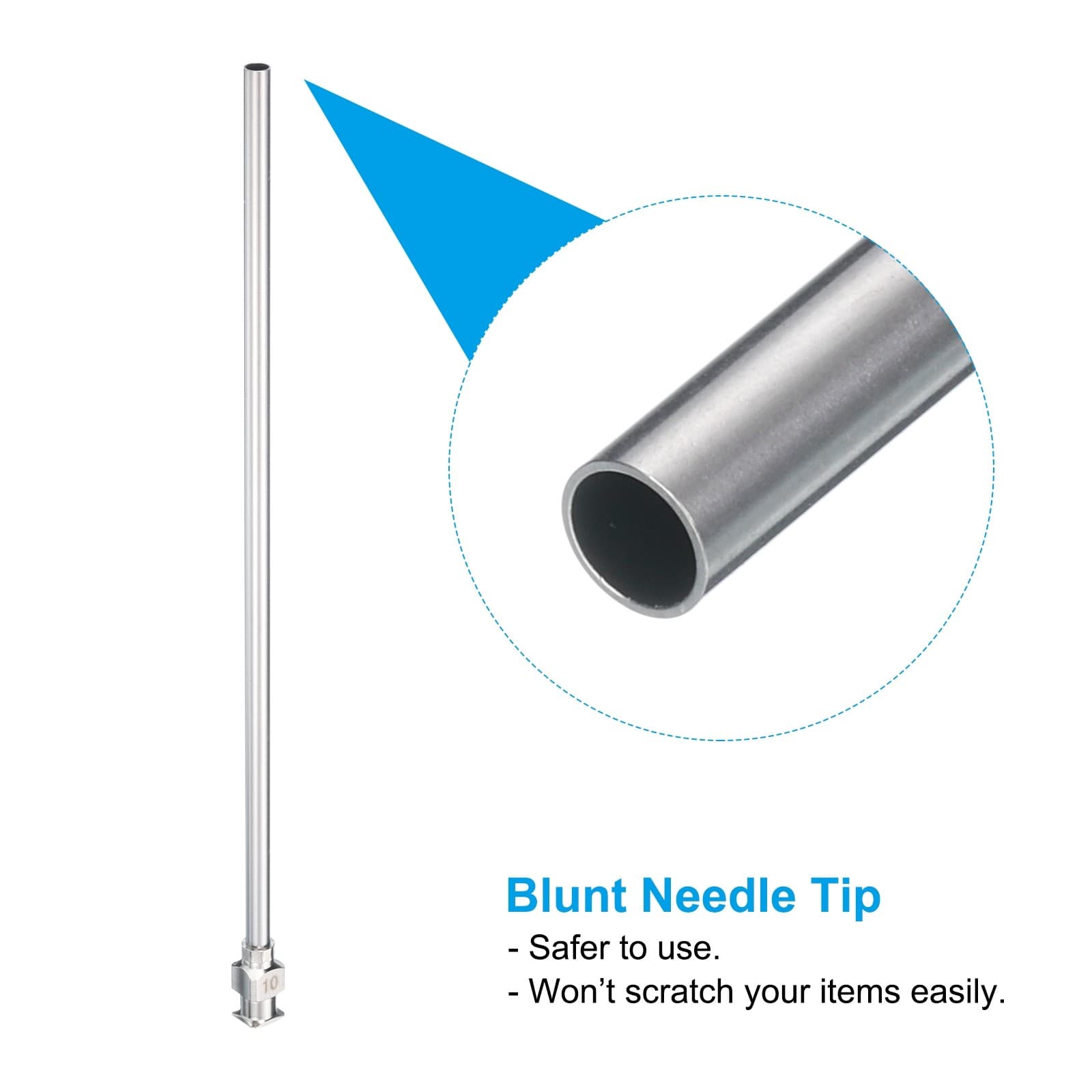 10Pcs 10Gax5" Blunt Dispensing Needle Tips Stainless Steel Silver 5