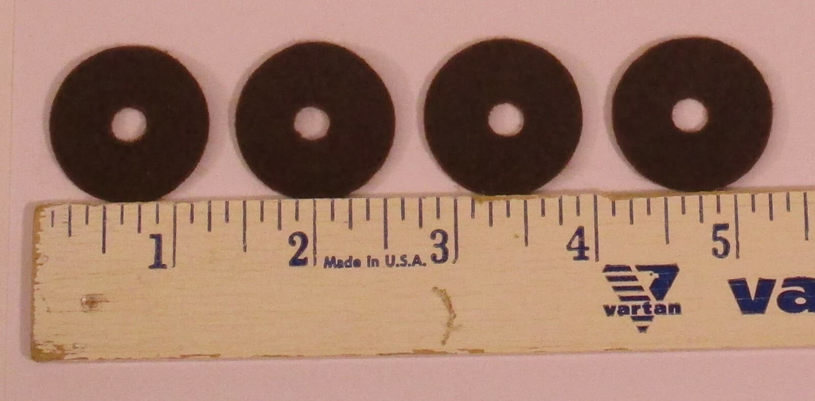 New 1 1/8" Brown Knob Felt Washers Set of Four - Old Antique Vintage Tube Radio