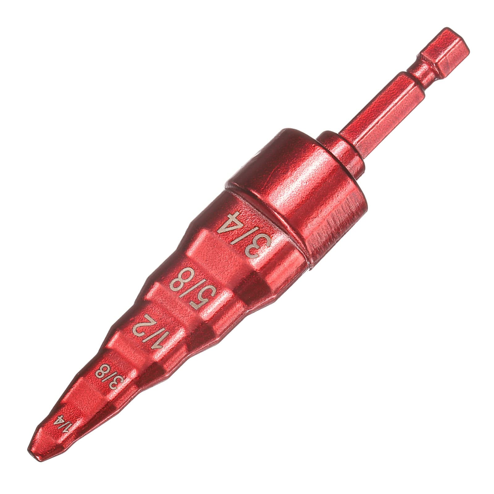 1/4" 3/8" 1/2" 5/8" 3/4" Swage Expander Drill Bit with 1/4" Hex Shank Red