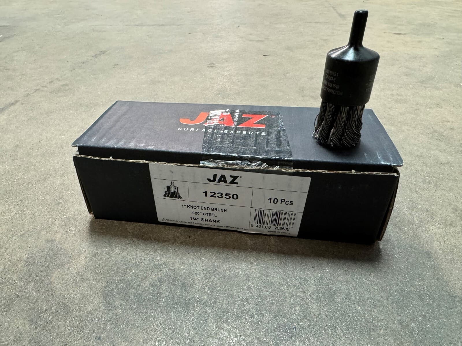 BOX OF 10 - JAZ 12350, Twisted Knot Wire End Brush, 1", .020", 1/4" Shank