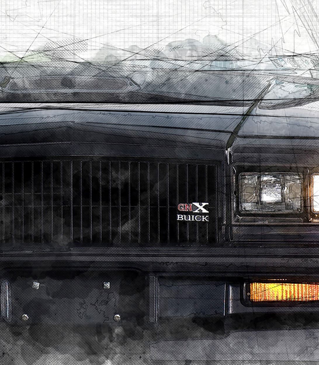 Buick GNX  Art Print poster Wall Garage Art 30"w x 20"h Buick Grand National 2