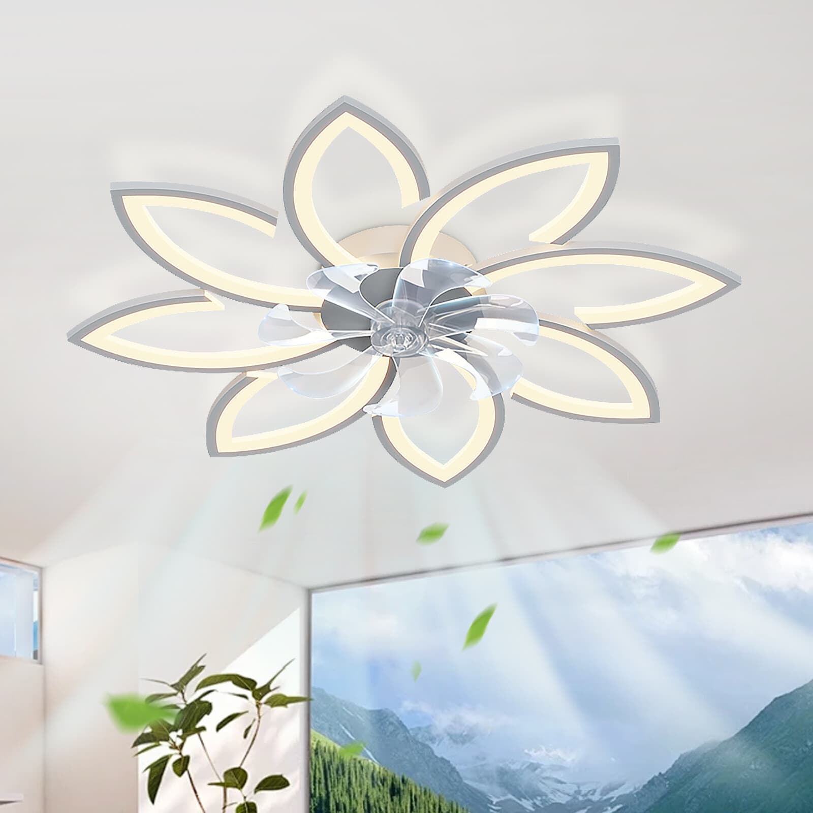 Ceiling Fans with Lights,Low Profile Ceiling Fan with Light and Remote Control 4