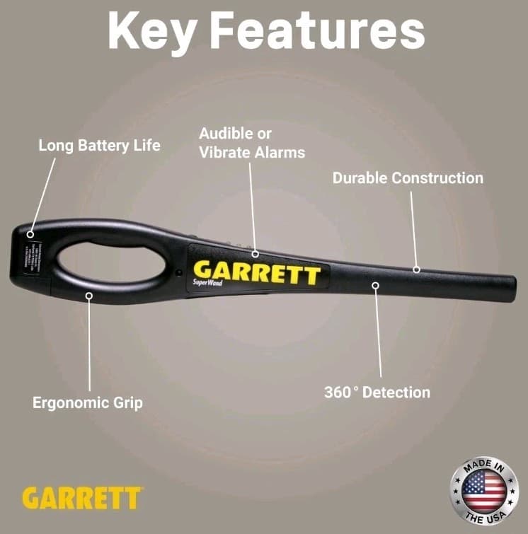 Garrett SuperWand Metal Detector for Adults Professional Use Made in The USA NIB 2