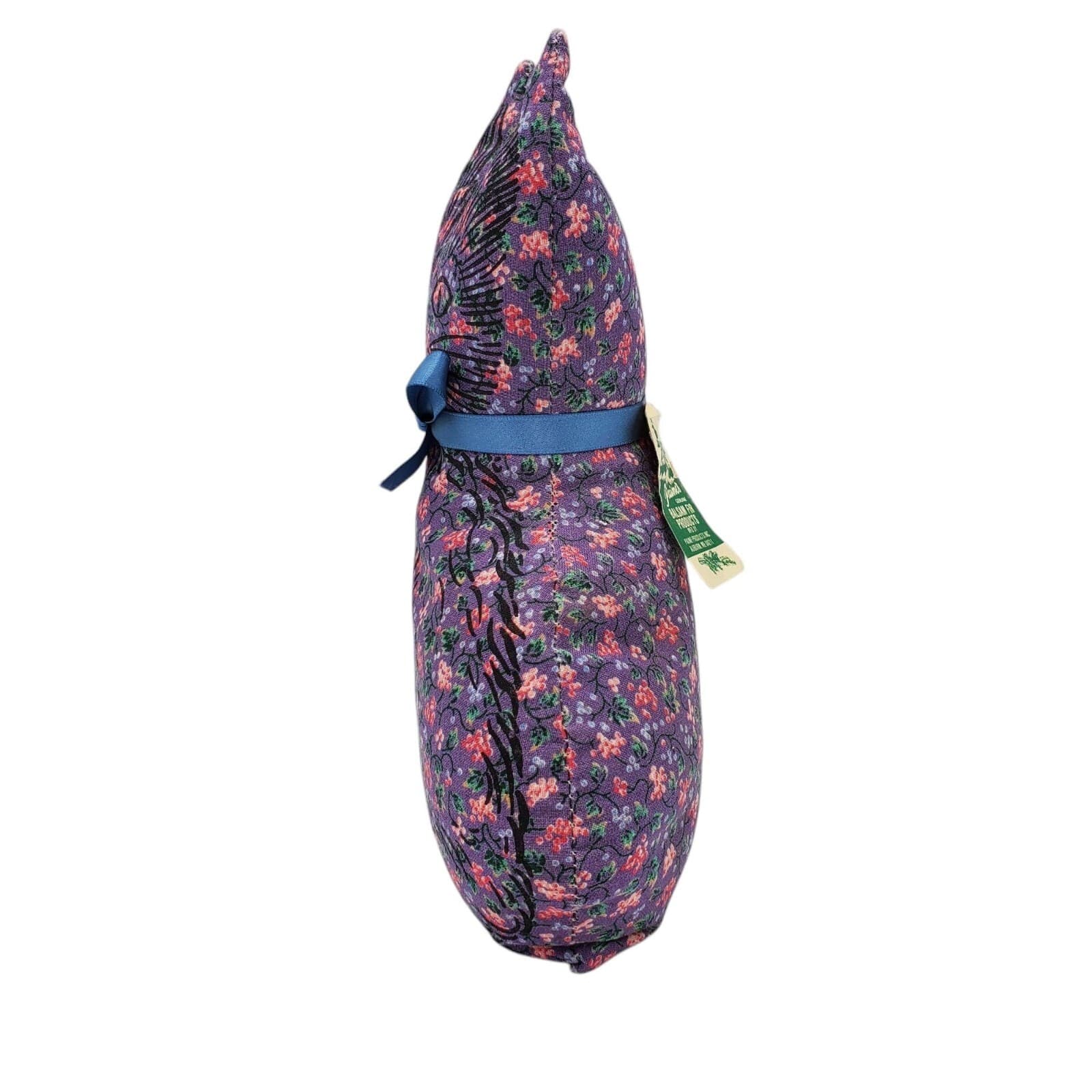 VTG Paine's Genuine Balsam Fir Products 8" Purple Floral Cloth Sachet Calico Cat 6