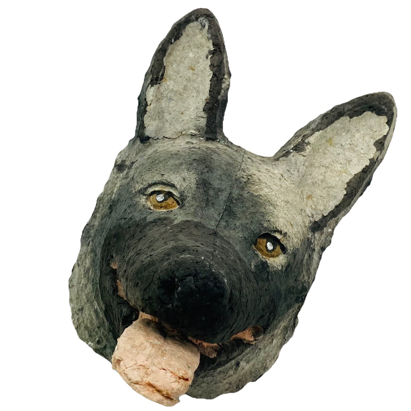 Artisan Crafted  Paper Mâché Dog Masque Mask German Australian Shepherd  Signed