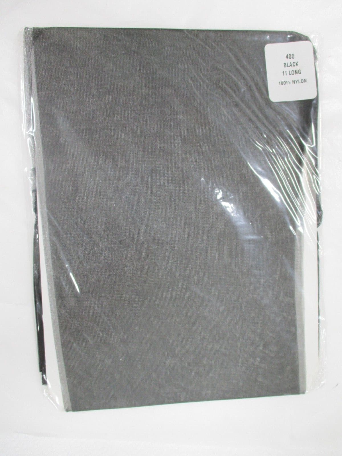 1PR VINTAGE NATIONAL 400 RHT SHEER FLAT KNIT NYLON STOCKINGS  11 LONG BLACK