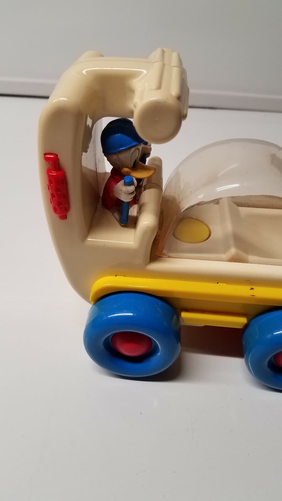 DISNEY DONALD DUCK POP BULLDOZER WORKS SOLID PLASTIC 4