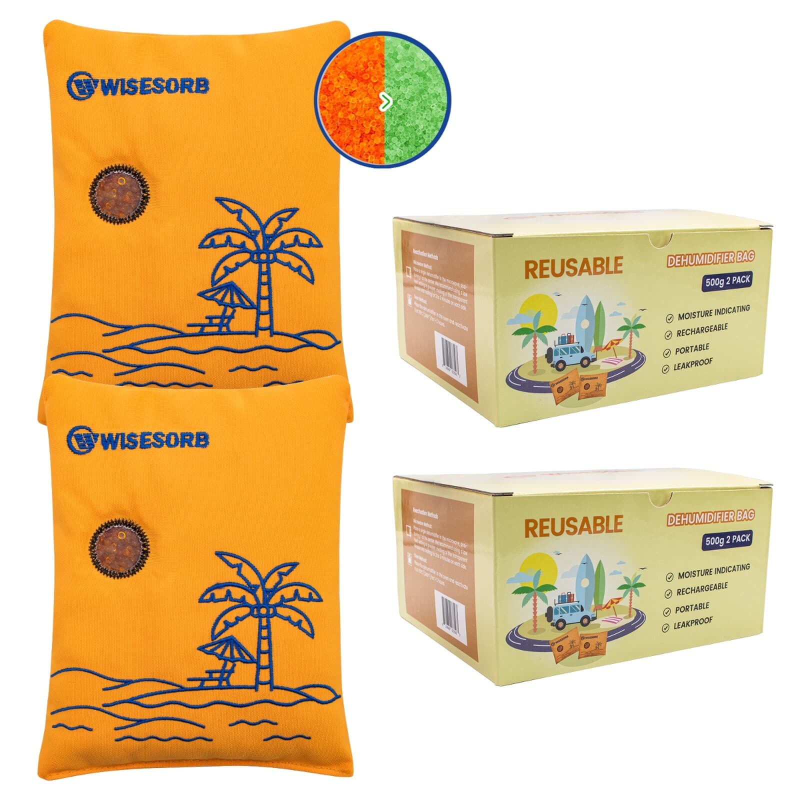 500g Rechargeable Gun Safe Dehumidifier Color Indicating Desiccant Pack（orange）