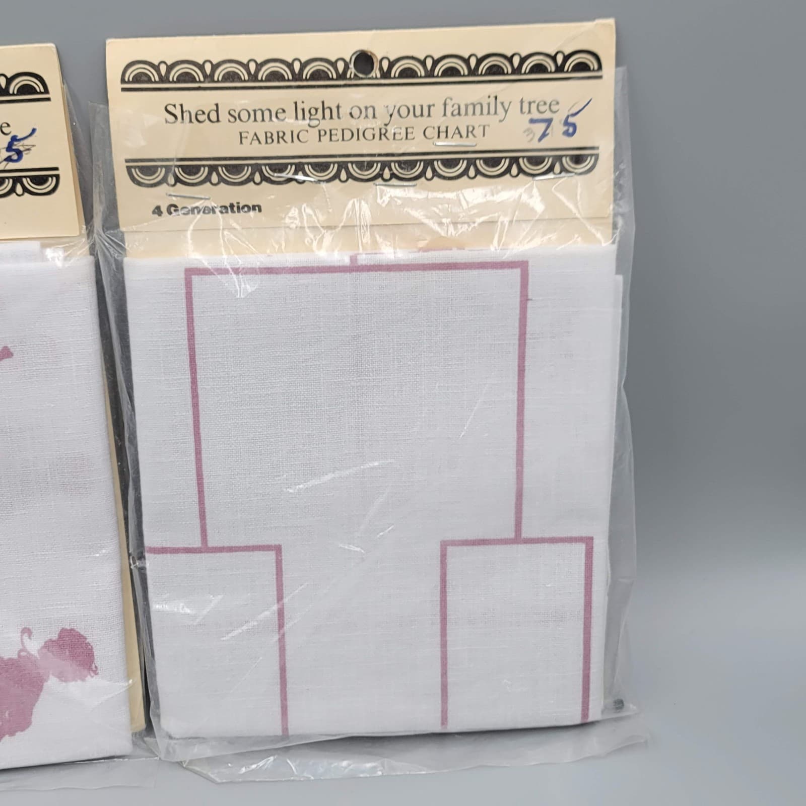 Vintage Fabric Pedigree Chart 4th Generation You Fill In Banyup Products 2 Lot 3