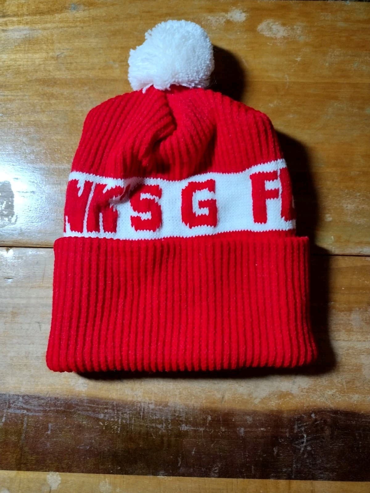 Vintage 1970s Funks G Hybrid Ski Knit Beanie Stocking Cap Pom Pom Winter Hat 2