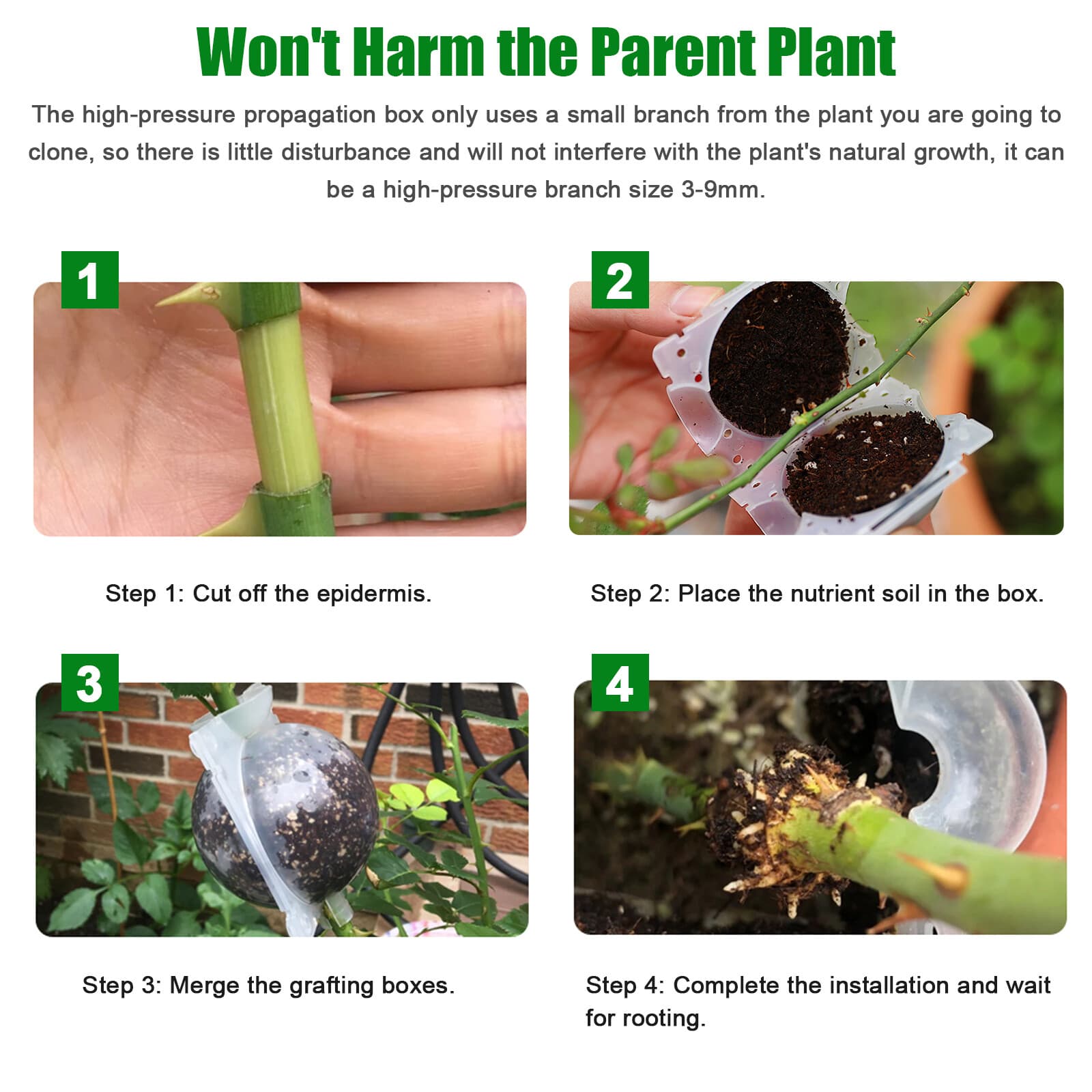 10x Reusable Plant Root Growing Box Air Layering Pods High Pressure Grafting Box 6