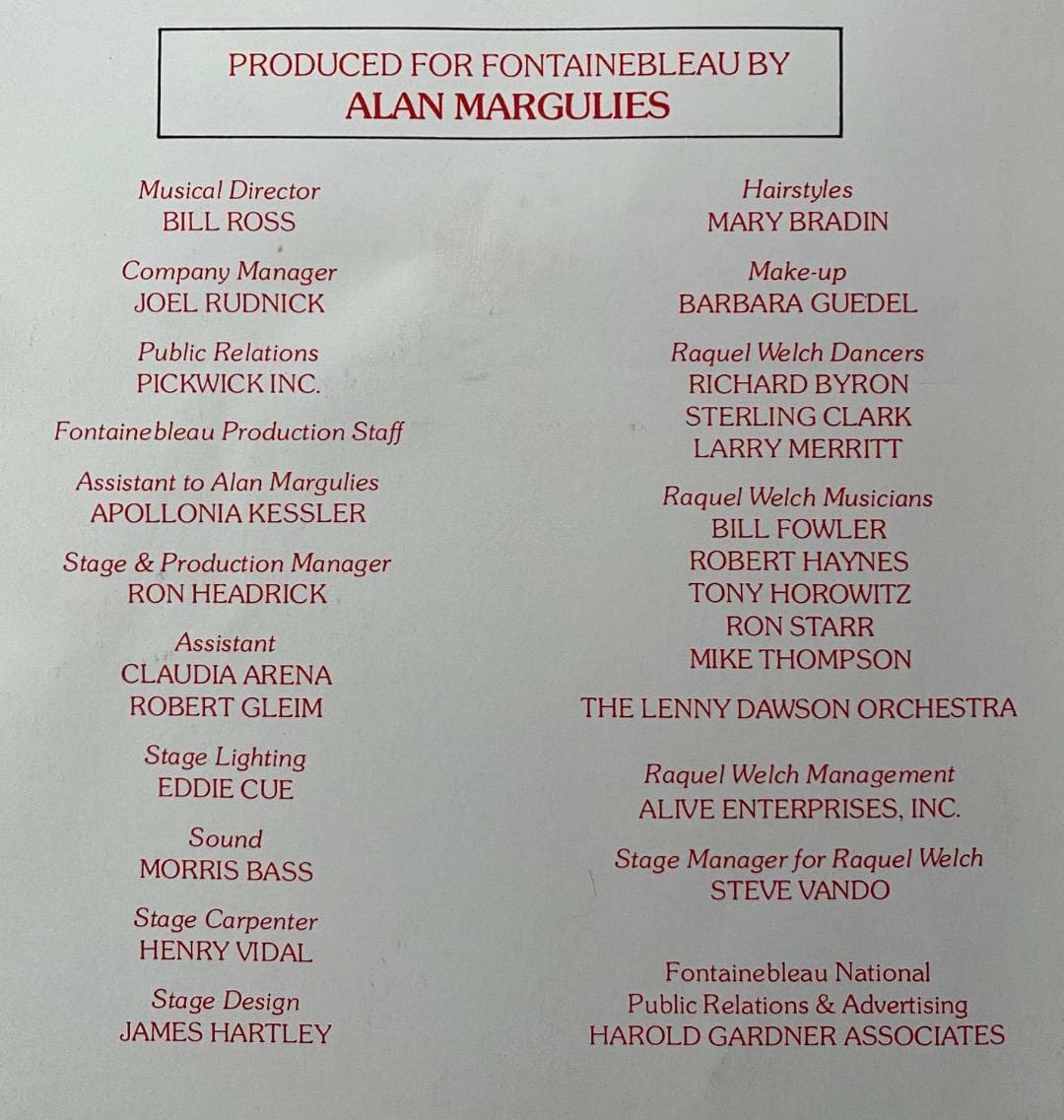 SEXY RAQUEL WELCH 1970's La Ronde Superstar Theater Souvenir Program RARE 4