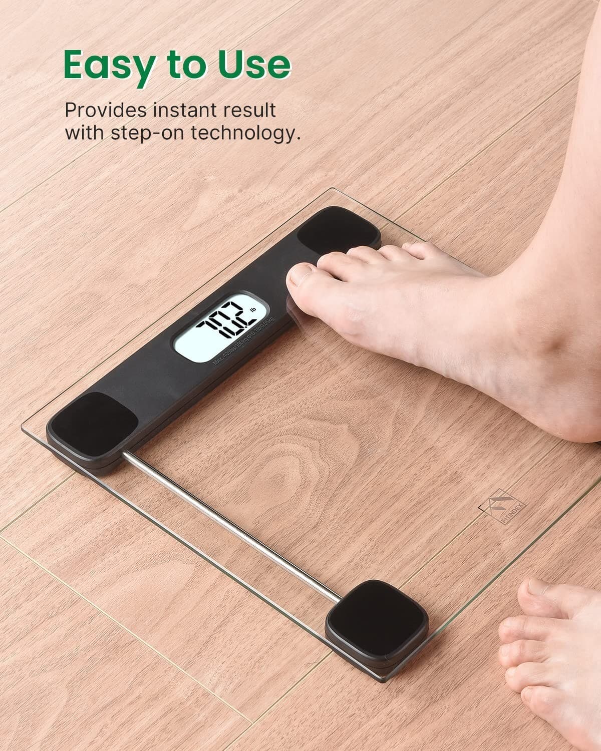 Body Weight Scale with Step-on Techology Bathroom Scale Highly Accurate 400lbs 2