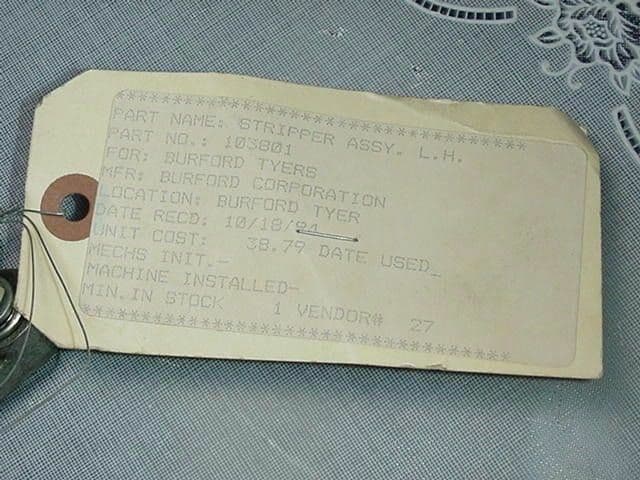 Burford Tyler / Burford Corp 103801 Stripper Assembly, L.H. Bread Baking, NEW! 3