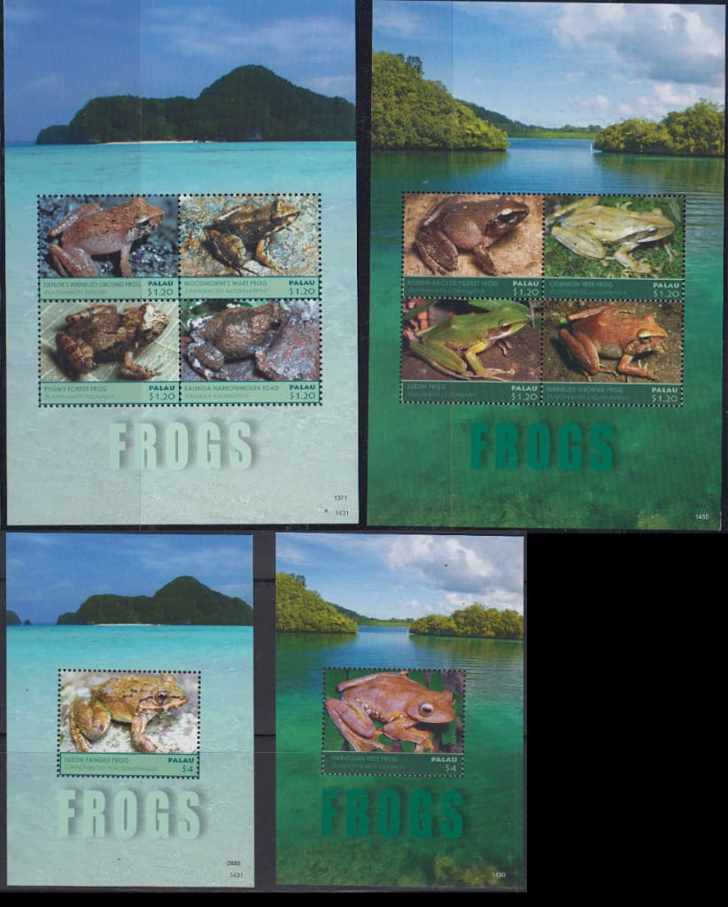 REP016 - REPTILES AMPHIBIANS PALAU 2012 FROGS   SS X4 MNH