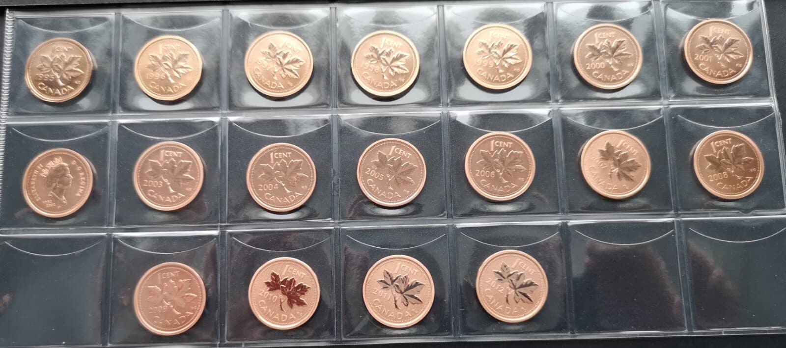 ***CANADA ONE CENT POCKET *** 1981 - 2012 *** SPECIMEN *** GREAT SET *** 3