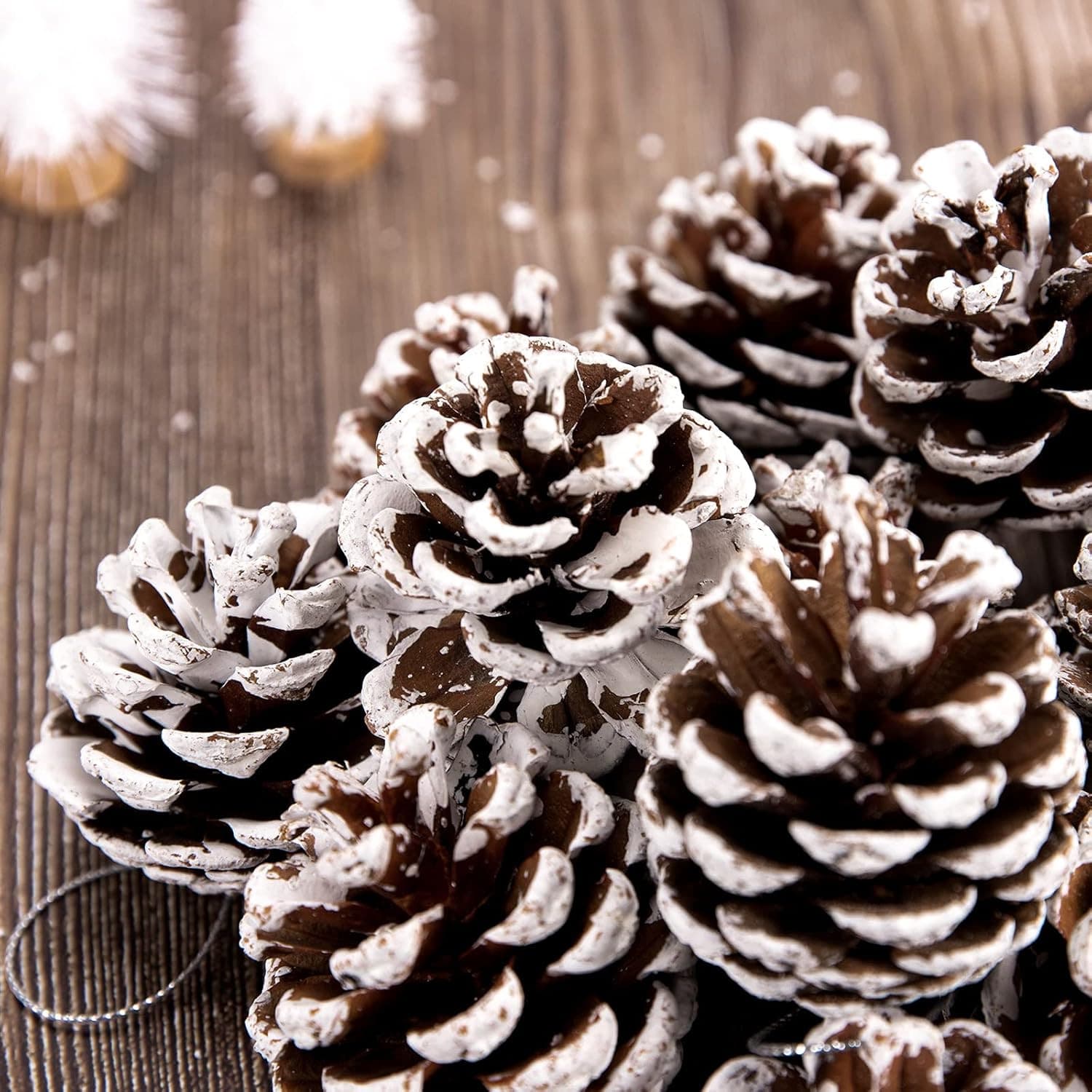 25 Natural Pine Cones with String for Holiday Decorations - 1.6-2 Inch, 25 Pcs 4